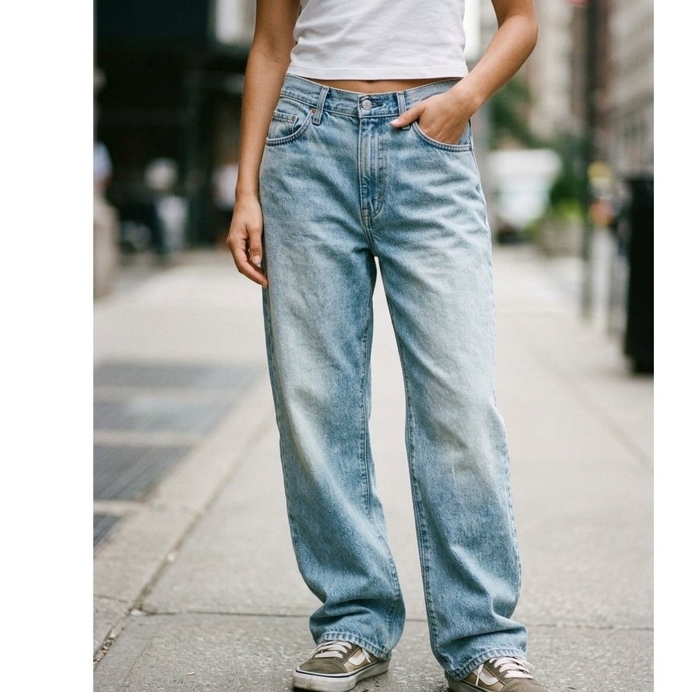 Levis '94 Baggy Jeans Womens 34x31 Light Blue Denim High Rise Wide Leg NEW NWT